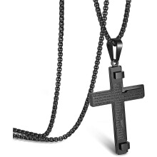 Individualized Stainless Steel Cross Pendant Necklace Cross Pendant with Carved