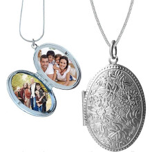 Heytea Expanding Photo Locket Necklace Pendant 4 Pictures Chain Necklaces Memorial Gifts for Women Girls - -