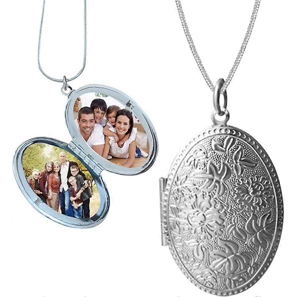 Heytea Collier Porte-Photos Pendentif 4 Images ChaîNe De Colliers Cadeaux ComméMoratifs Pour Les Femmes Et Les Filles - - -.-image
