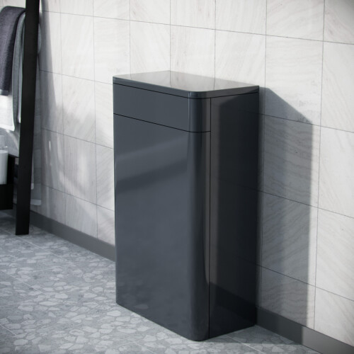 NES Home Nes Home Dark Grey 500mm Back to Wall WC Unit Flat Pack 1