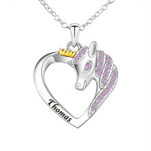 Unicorn Necklace for Acsergery Little Girl Unicorn Jewelry Girl Gift Necklace Heart Name
