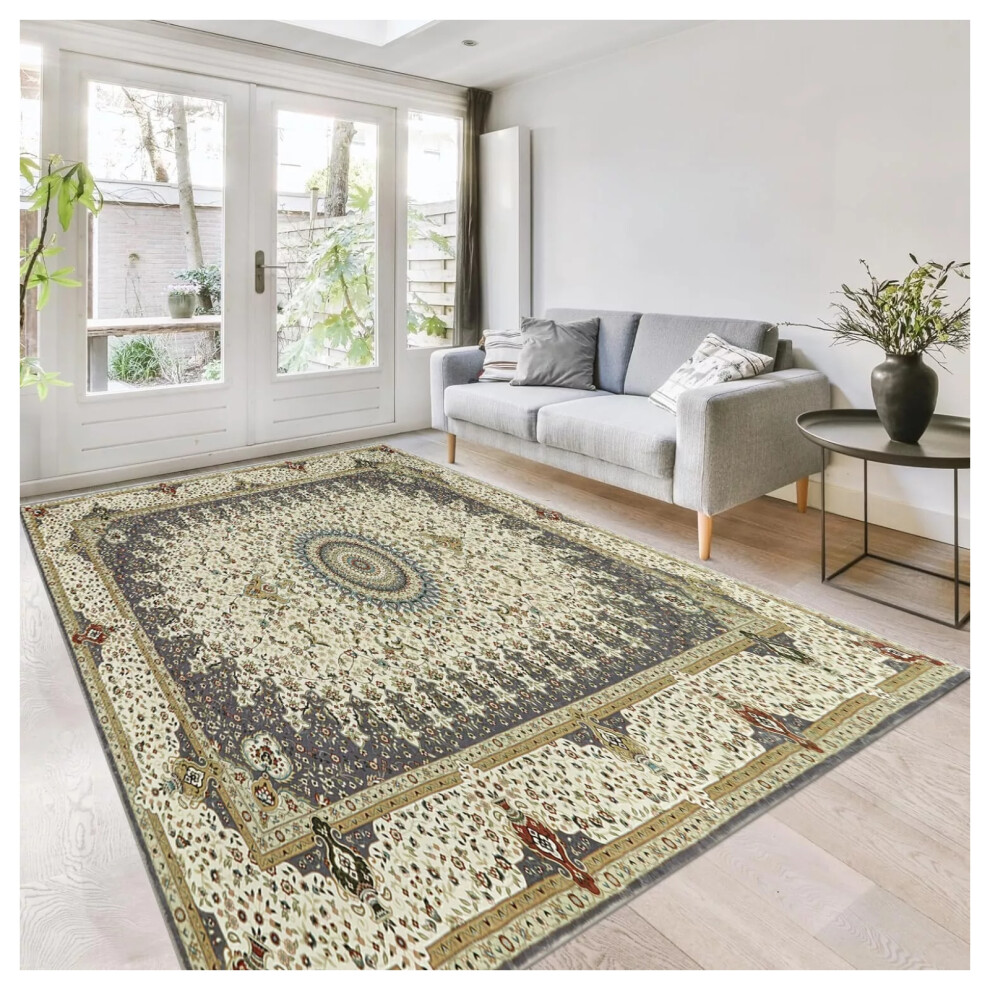 (Cashmere Willow Grey Rug) Extra Large Rugs Traditional Carpet Living Room UK