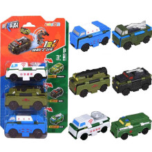 (Military Vehicles) 2-in-1 Flip Car Toy Flip Racers Transformable Cars Kiddie Corner Dual Design Toys