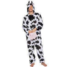 (M) Halloween Adult Cow Plush Pajamas