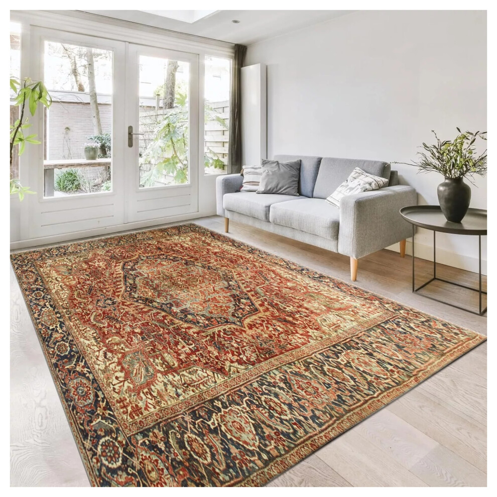 (Cashmere Majestic Red Rug) Extra Large Rugs Traditional Carpet Living Room UK