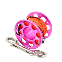 (30, Rose Red) 15m/30m FXL-952 Finger Reel Double Hook Head Finger Spool Reel for Diving