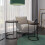 URBN Living (Rustic Brown Top with Black Legs) 2 Pcs Round Nesting Stackable Sofa Side Bedside End Table Set Wood Top Metal Legs 4