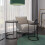 URBN Living (Black Marble Top with Black Legs) 2 Pcs Round Nesting Stackable Sofa Side Bedside End Table Set Wood Top Metal Legs 4