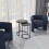 URBN Living (Black Marble Top with Black Legs) 2 Pcs Round Nesting Stackable Sofa Side Bedside End Table Set Wood Top Metal Legs 5