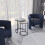 URBN Living (White Marble Top with Black Legs) 2 Pcs Round Nesting Stackable Sofa Side Bedside End Table Set Wood Top Metal Legs 5