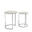 URBN Living (White Marble Top with Chrome Legs) 2 Pcs Round Nesting Stackable Sofa Side Bedside End Table Set Wood Top Metal Legs 4