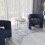 URBN Living (White Marble Top with Chrome Legs) 2 Pcs Round Nesting Stackable Sofa Side Bedside End Table Set Wood Top Metal Legs 5