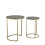 URBN Living (Black Marble Top with Gold Legs) 2 Pcs Round Nesting Stackable Sofa Side Bedside End Table Set Wood Top Metal Legs 3