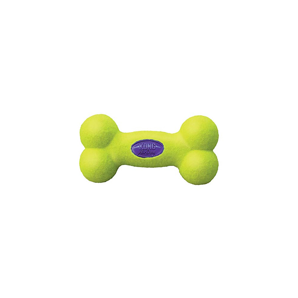 KONG - AirDog Squeaker Bone - Squeaky Bounce and Fetch Toy  Tennis Ball Material   Medium