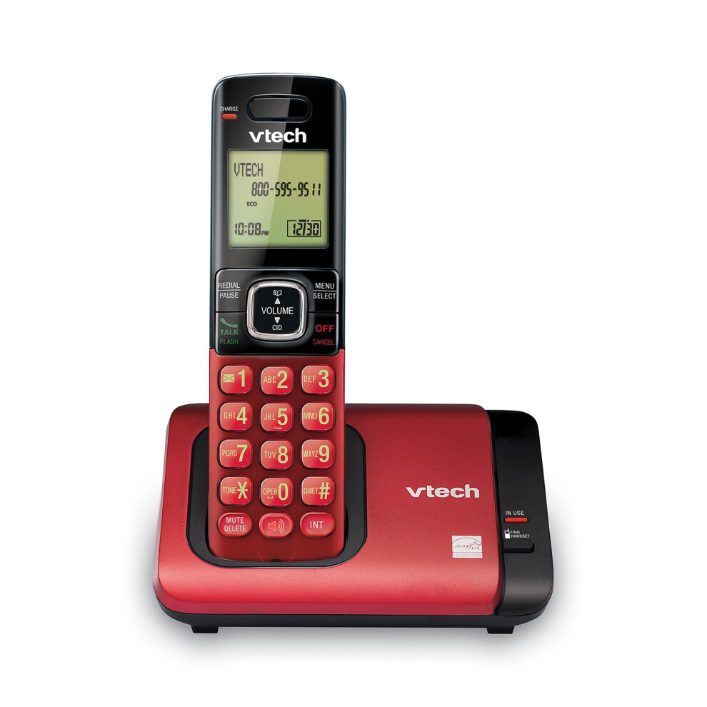 VTech CS6719-16 DECT 6.0 Phone with Caller ID/Call Waiting  1 Cordless Handset  Red