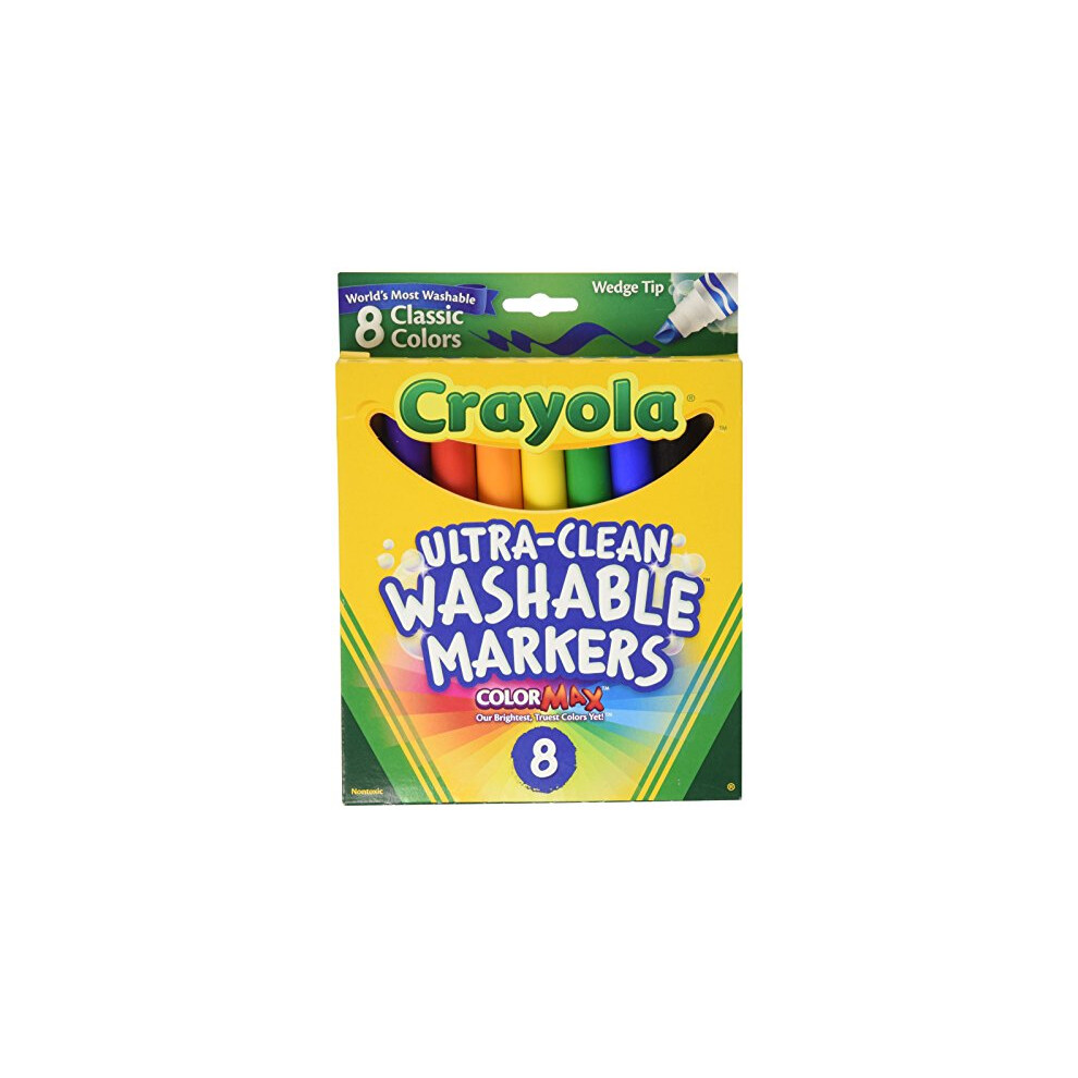 Crayola Ultra Clean Washable Markers  Wedge Tip  Colors may vary  8 Count  58-7208