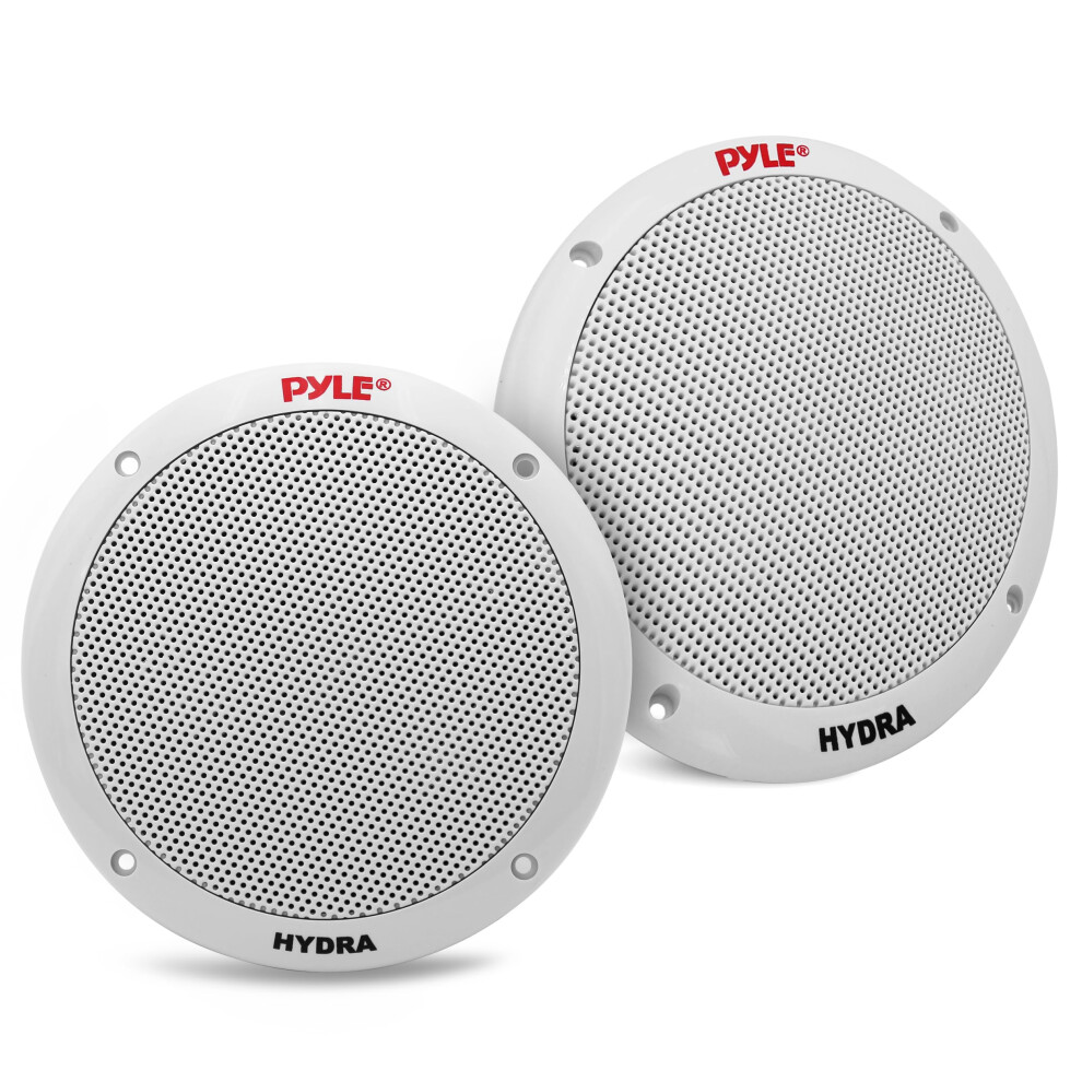 Pyle 6.5 Inch Dual Marine Speakers - 2 Way Waterproof And Weather Resistant Outdoor Stereo Sound System With 400 Watt Power Polypropylene Cone And Bu 031111490145
