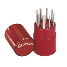 Starrett Drive Pin Punch Set S565WB 8 Pieces - 1/16"" 3/32"" 1/8"" 5/32"" 3/16"" 7/32"" 1/4"" 5/16"" Diameters and 4 Inch Length Made of Har