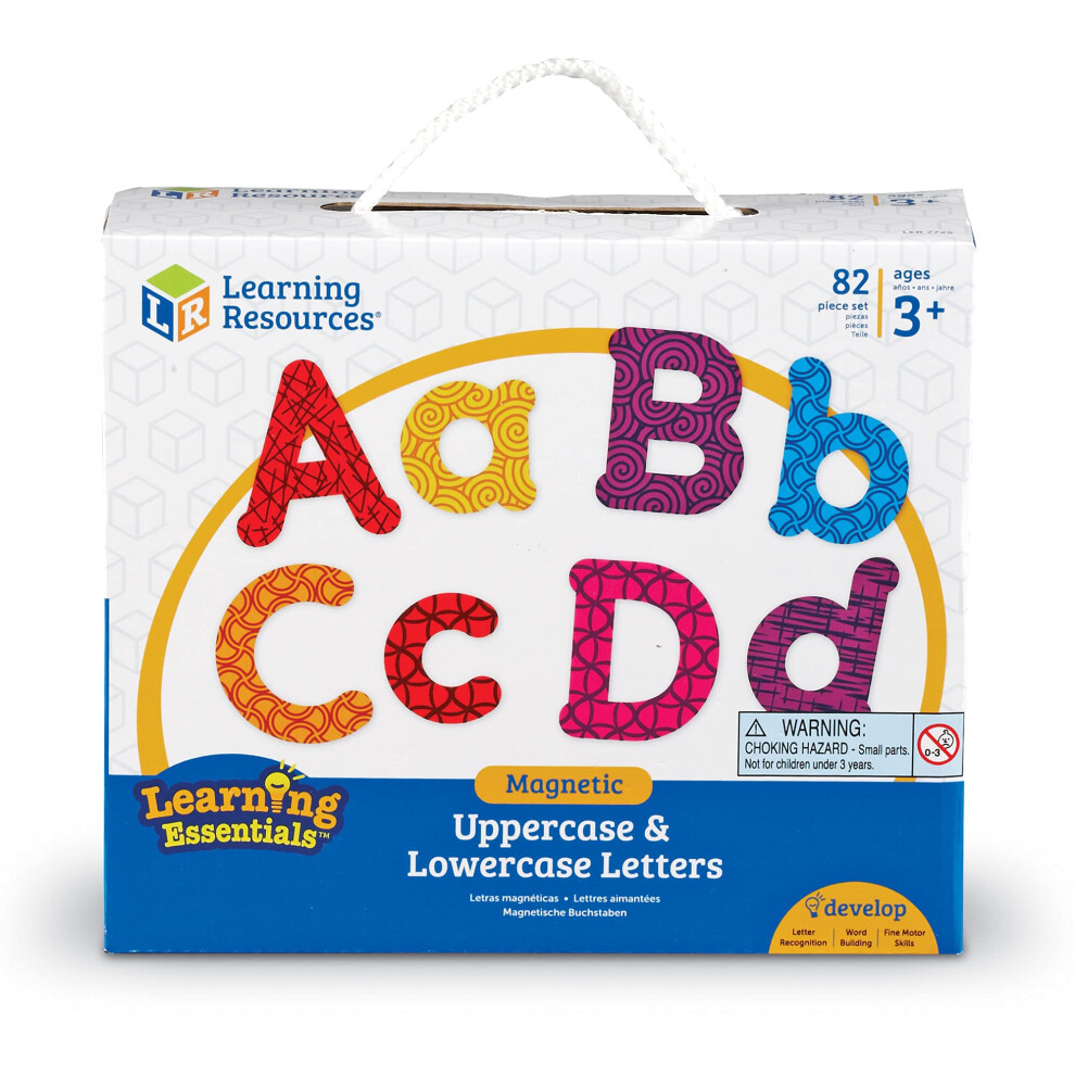 Learning Resources Colorful Magnetic Uppercase and Lowercase Letters  Whiteboard Accessories  82 piece set  Ages 3+