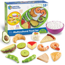 Learning Resources New Sprouts Multicultural Play Food Set - 15 Pieces Ages 18+ Months Pretend Play Food for Toddlers Preschool Learning Toys Kitch