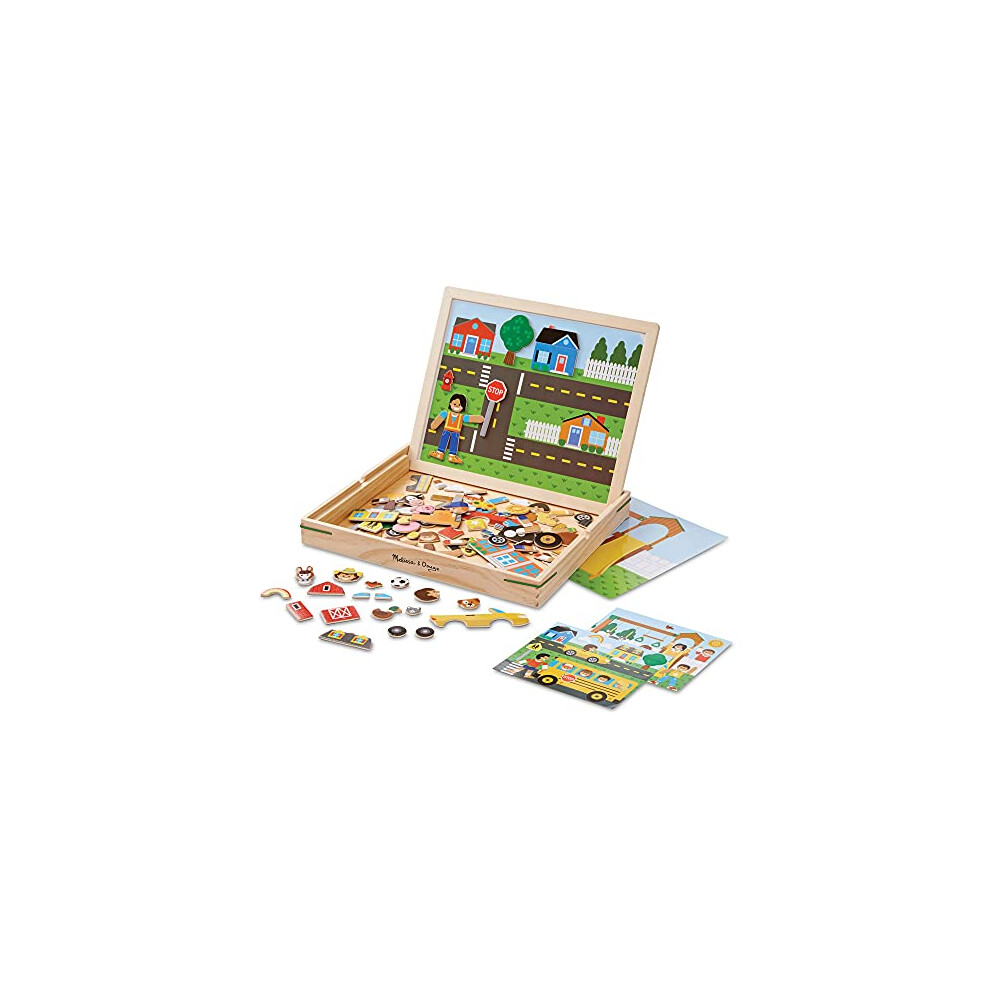 Melissa & Doug Wooden Magnetic Matching Picture Game With 119 Magnets and Scene Cards