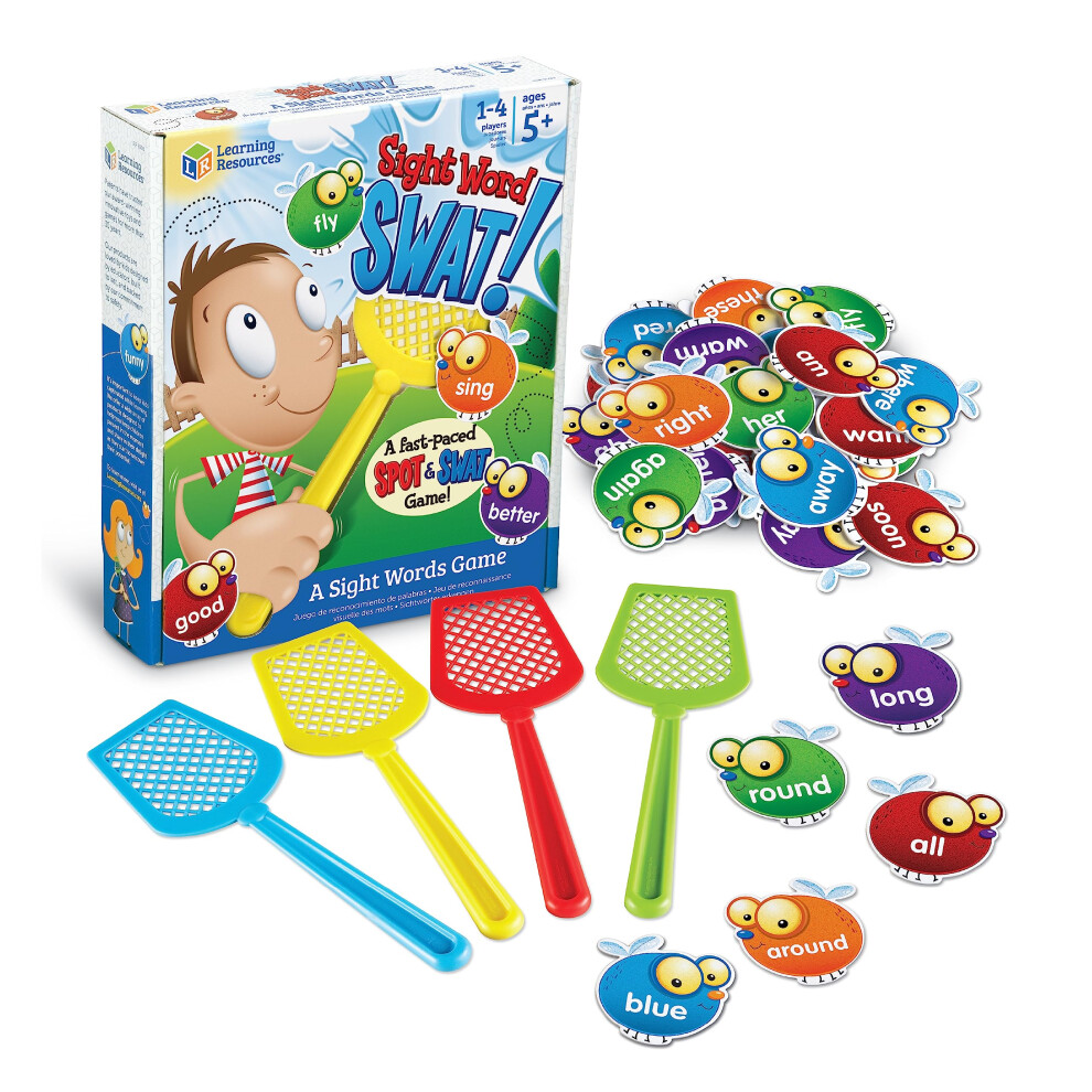 Learning Resources Sight Word Swat a Sight Word Game  Visual  Tactile and Auditory Learning  114 Pieces  Ages 5+  Multi-color