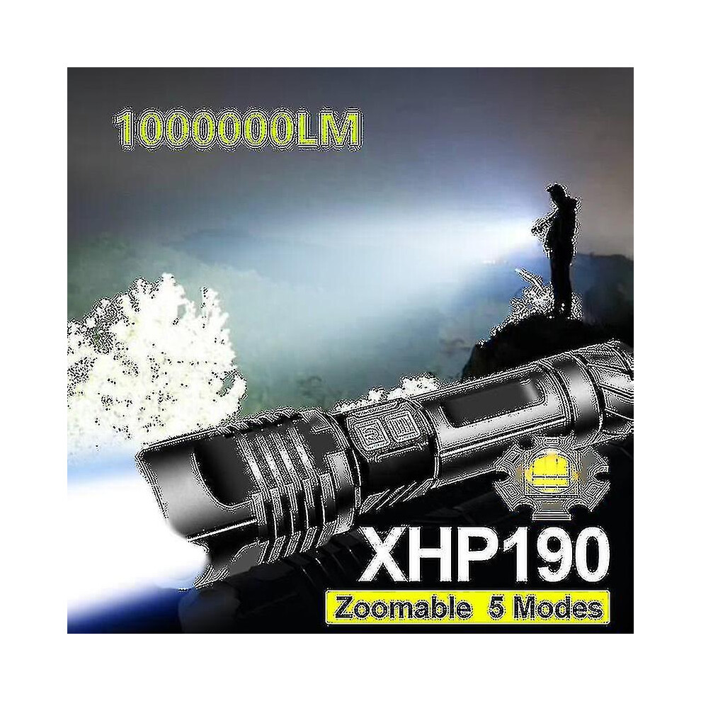 (XHP50A1) 1000000 Lm Super Xhp190 Powerful Led Flashlight 18650 Xhp90 Led Torch Usb Rechargeable Tactical Flas-a