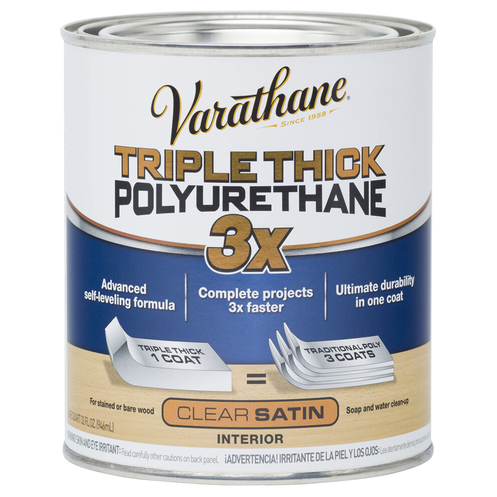 Rust-Oleum Varathane 284473 Triple Thick Polyurethane  32 Fl Oz  Satin