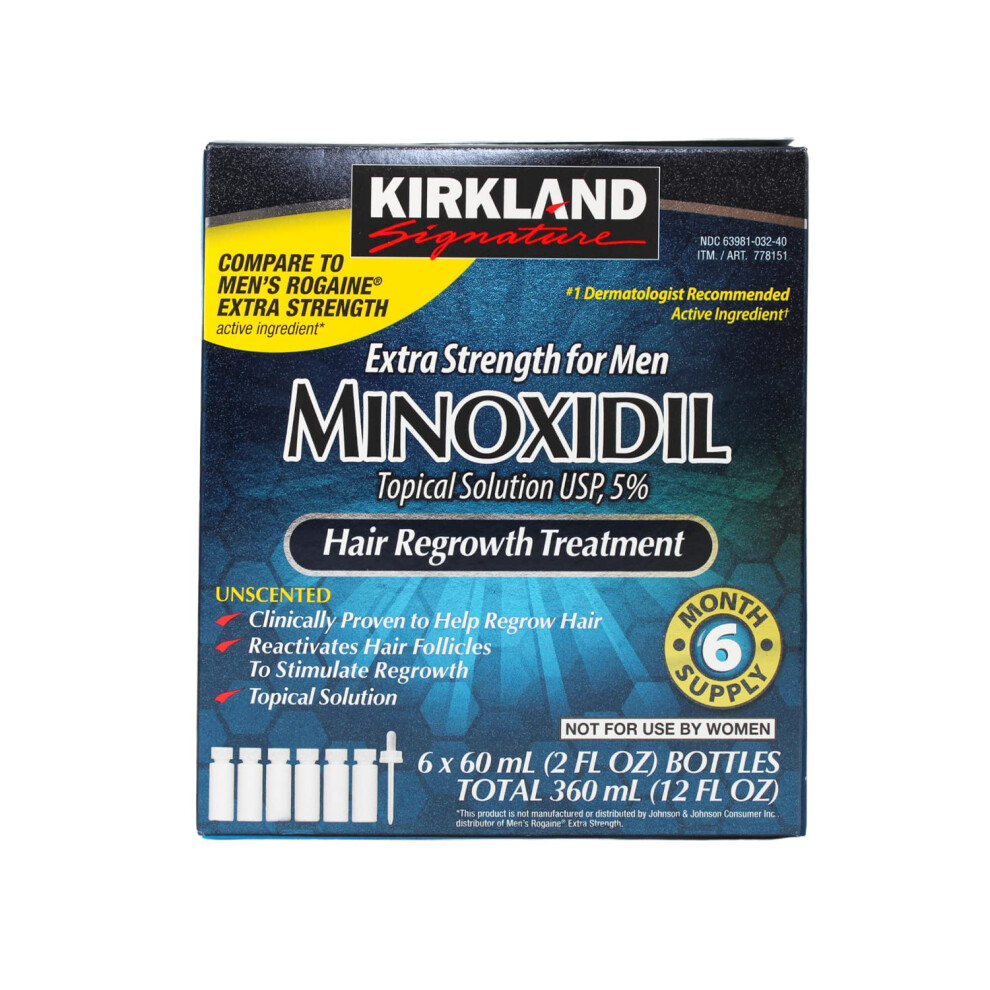 Kirkland Minoxidil 5% Extra Strength Men Hair Regrowth 12 Month (1 Year) Supply