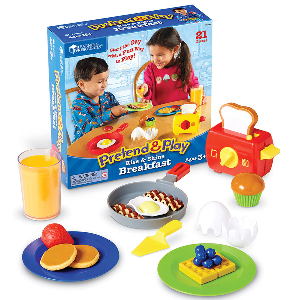 Learning Resources Pretend & Play Rise & Shine Breakfast - 21 Pieces  Ages 3+ Pretend Play Food for Toddlers  Preschool Learning Toys  Kitchen Play To