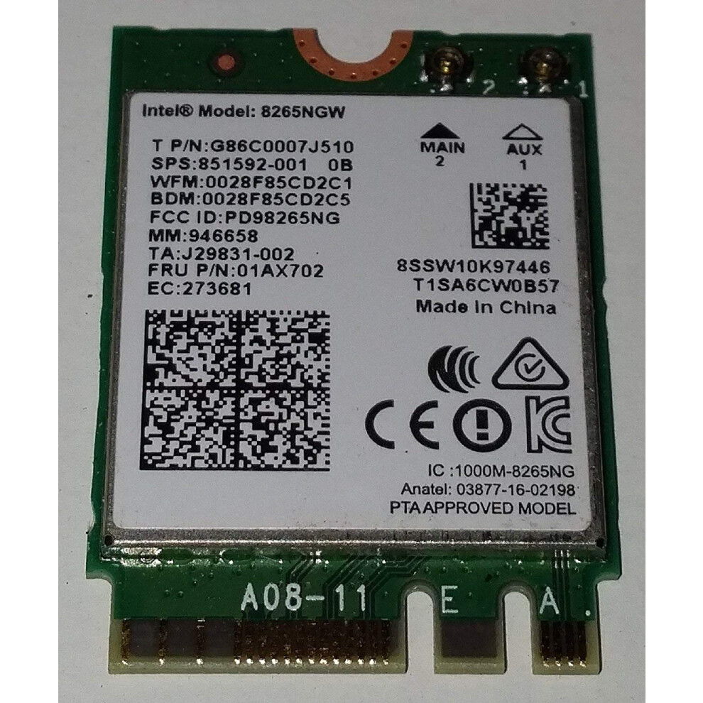 Intel Dual Band Wireless-Ac 8265 w/Bluetooth 8265.NGWMG