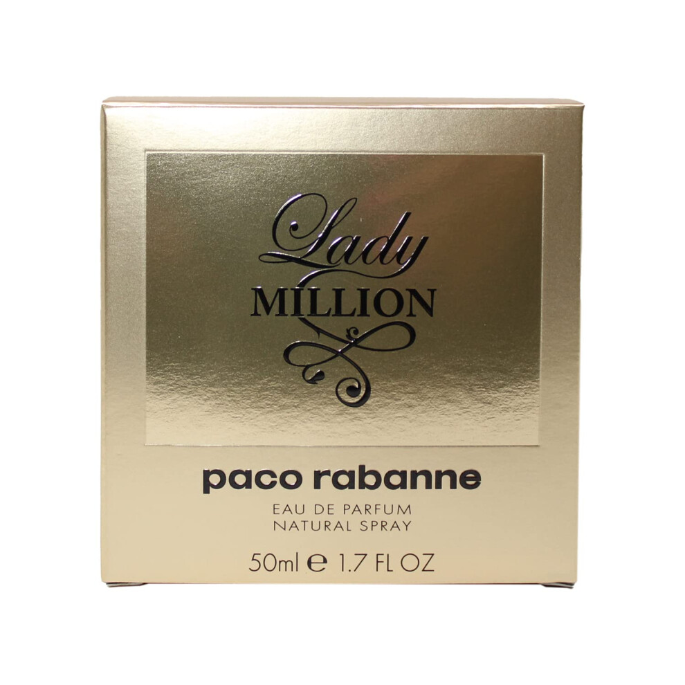 Paco Rabanne Lady Million Eau De Parfum Spray 17 oz  50 ml for Women