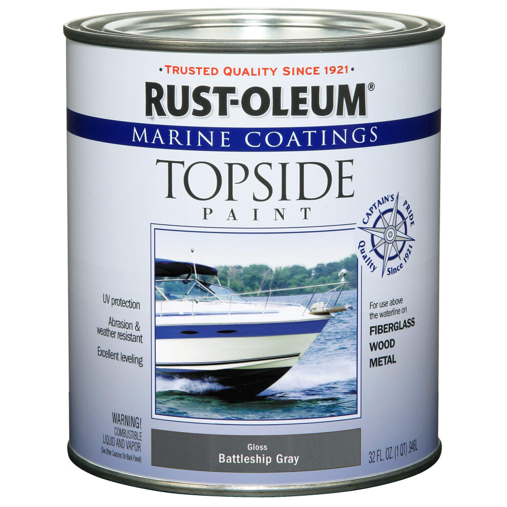 Rust-Oleum Available 207005 Marine Topside Enamel Paint  Battleship Gray  1-Quart  32 Fl Oz (Pack of 1)(Packaging May Vary)