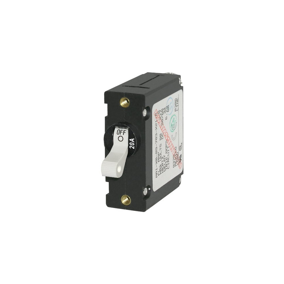 Blue Sea Systems 7214 A-Series White Toggle Circuit Breaker - Single Pole 20A 632085072148