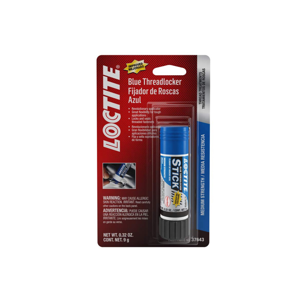 LOCTITE 248 Blue Threadlocker Glue Stick: All-Purpose  Medium-Strength  Anaerobic  No Drip  General Purpose  Works on all Metals | Blue  9 Gram Wax St