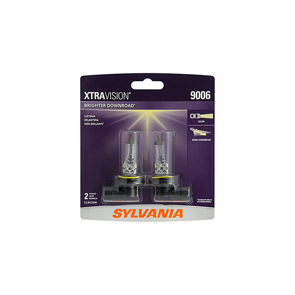 SYLVANIA - 9006 XtraVision - High Performance Halogen Headlight Bulb  High Beam  Low Beam and Fog Replacement Bulb (Contains 2 Bulbs)