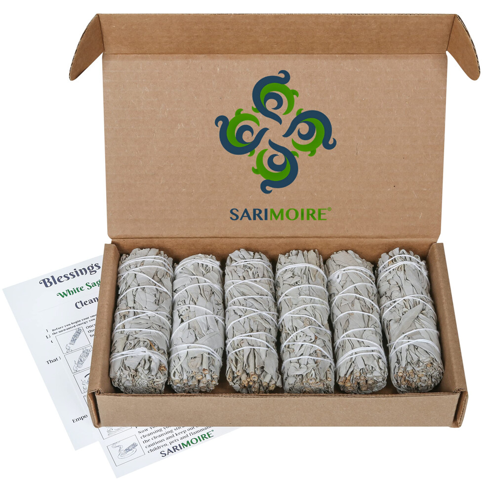 White Sage Smudge Sticks - 6-4"" Sage Bundles - Perfect Sage Smudge Stick Smudging Kit Replenishment