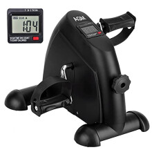 Mini Exercise Bike AGM Under Desk Bike Pedal Exerciser Foot Cycle Arm & Leg Peddler Exerciser Machine with LCD Screen Displays ?Black?