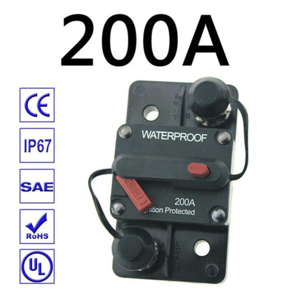 (200A) 30a 40a 50a 60a 70a 80a 100a 120a 150a 200a 250a 300a Amp Circuit Breaker Fuse Reset 12-48v Dc Car Boat Auto Waterproof