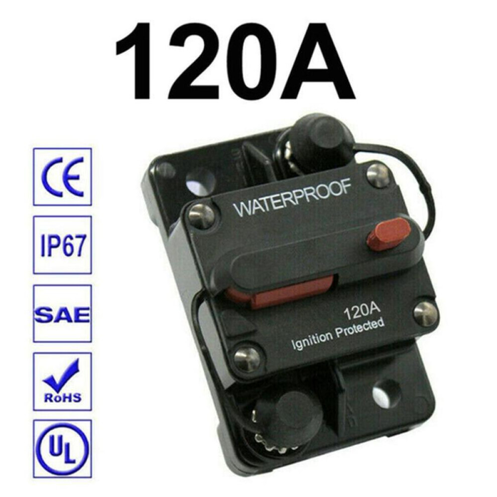 (120A) 30a 40a 50a 60a 70a 80a 100a 120a 150a 200a 250a 300a Amp Circuit Breaker Fuse Reset 12-48v Dc Car Boat Auto Waterproof