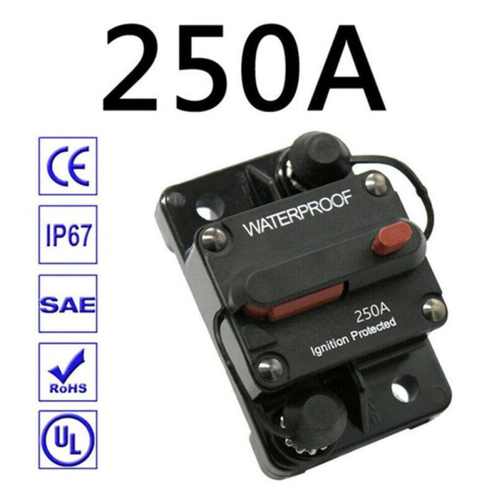 (250A) 30a 40a 50a 60a 70a 80a 100a 120a 150a 200a 250a 300a Amp Circuit Breaker Fuse Reset 12-48v Dc Car Boat Auto Waterproof