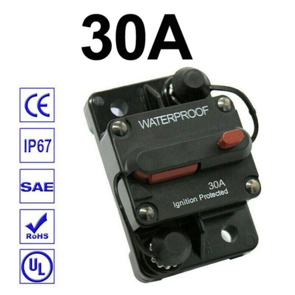 (30A) 30a 40a 50a 60a 70a 80a 100a 120a 150a 200a 250a 300a Amp Circuit Breaker Fuse Reset 12-48v Dc Car Boat Auto Waterproof