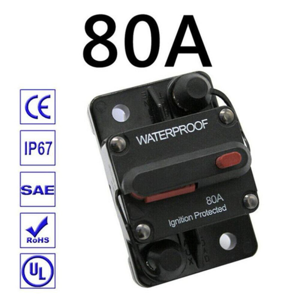 (80A) 30a 40a 50a 60a 70a 80a 100a 120a 150a 200a 250a 300a Amp Circuit Breaker Fuse Reset 12-48v Dc Car Boat Auto Waterproof