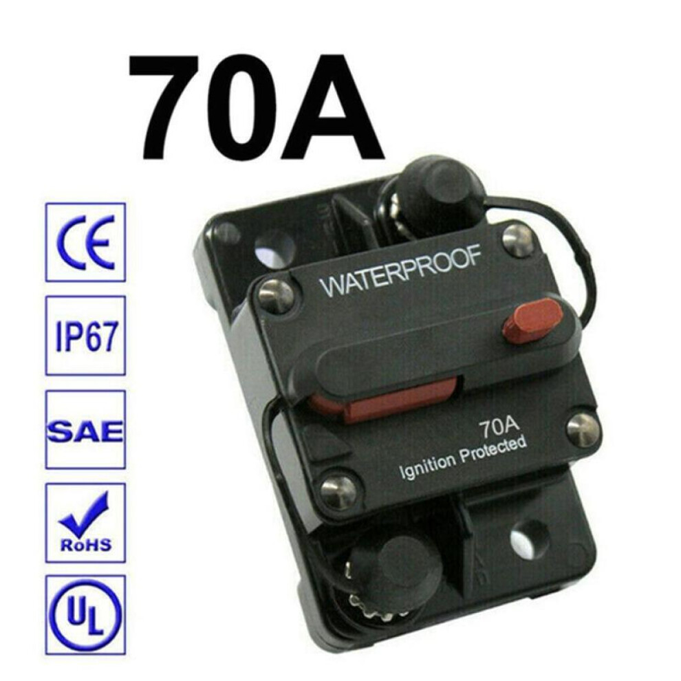 (70A) 30a 40a 50a 60a 70a 80a 100a 120a 150a 200a 250a 300a Amp Circuit Breaker Fuse Reset 12-48v Dc Car Boat Auto Waterproof