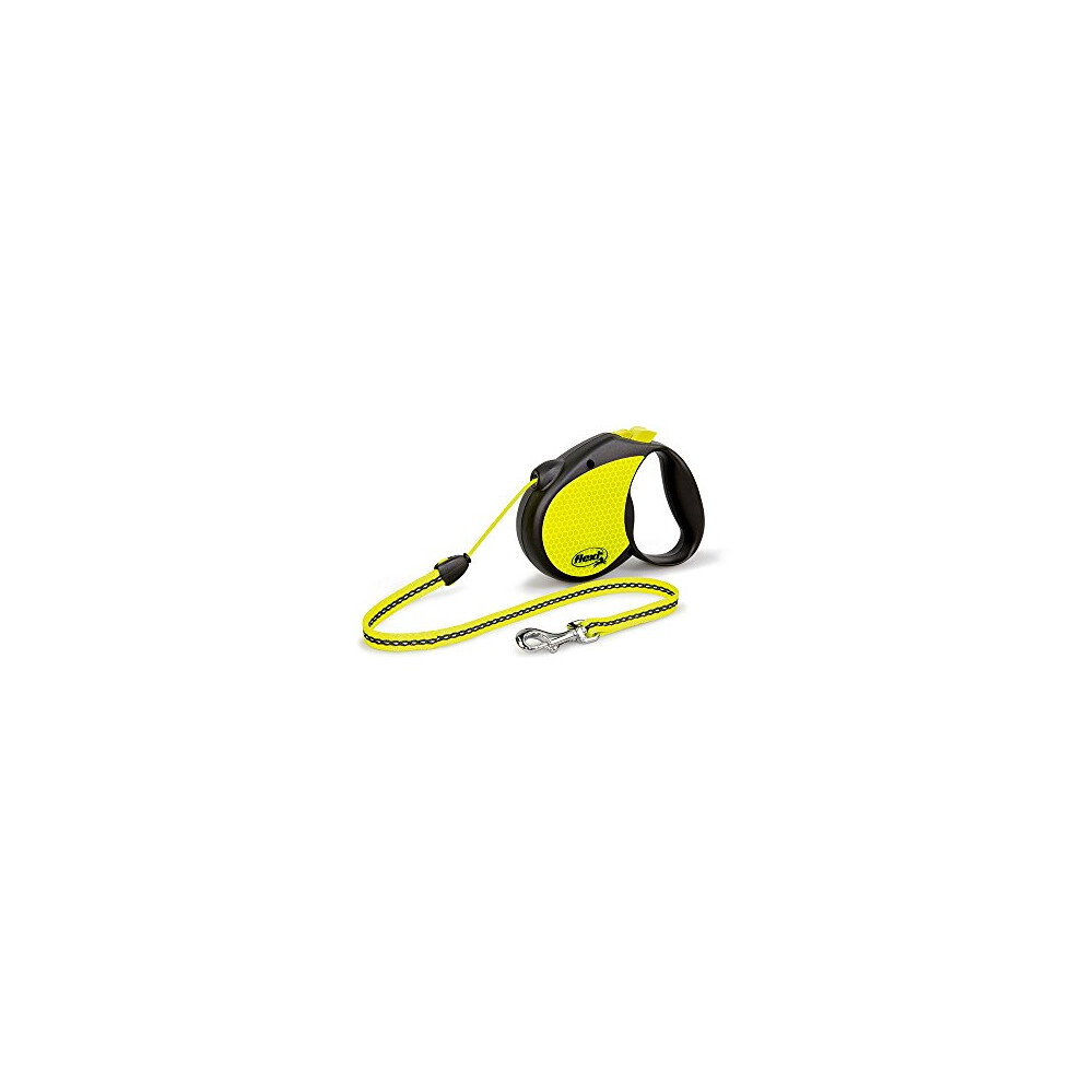 Flexi Neon Retractable Dog Leash (Cord) 16 ft  Medium  Black/Neon Yellow