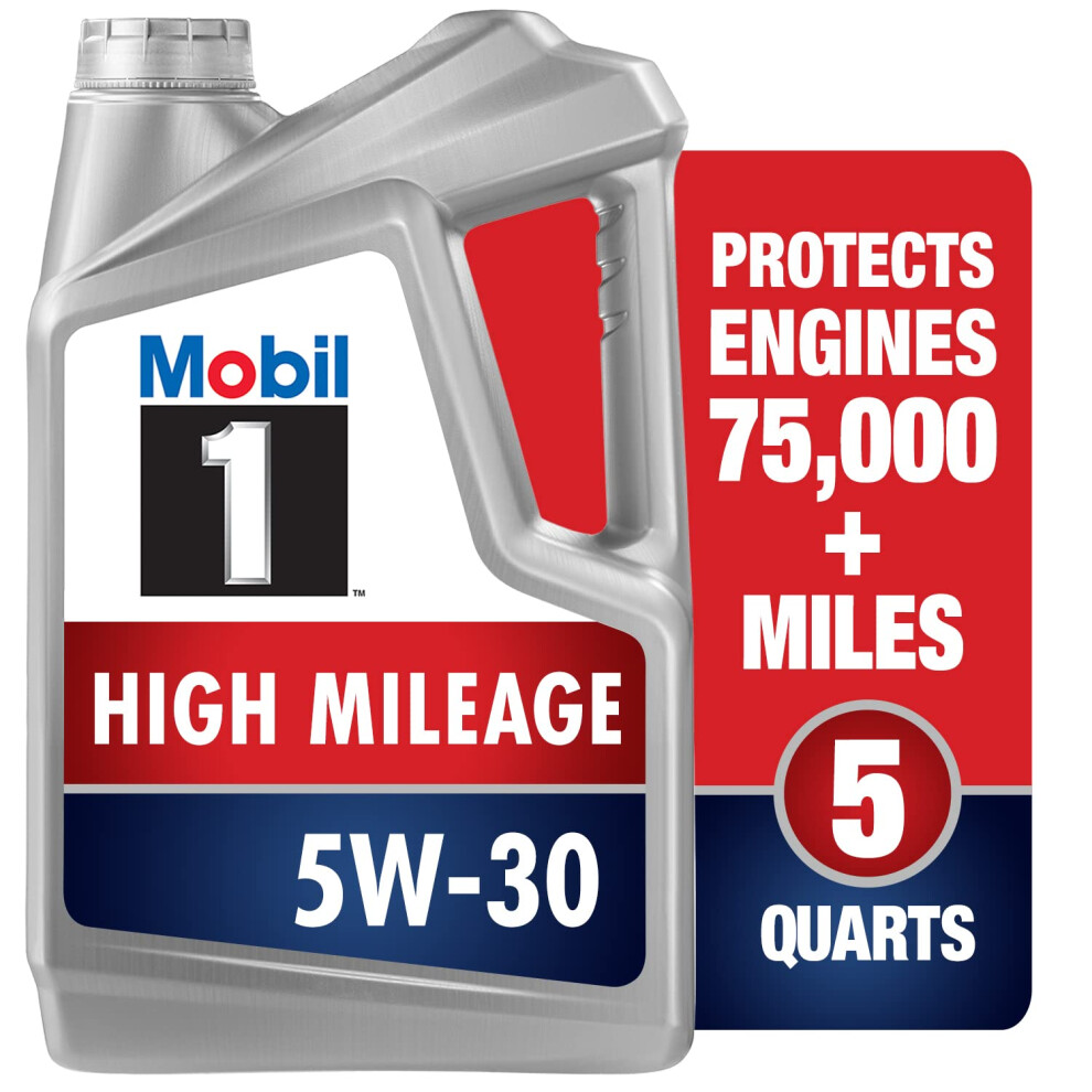 Mobil 1 High Mileage Full Synthetic Motor Oil 5W-30  5 Quart