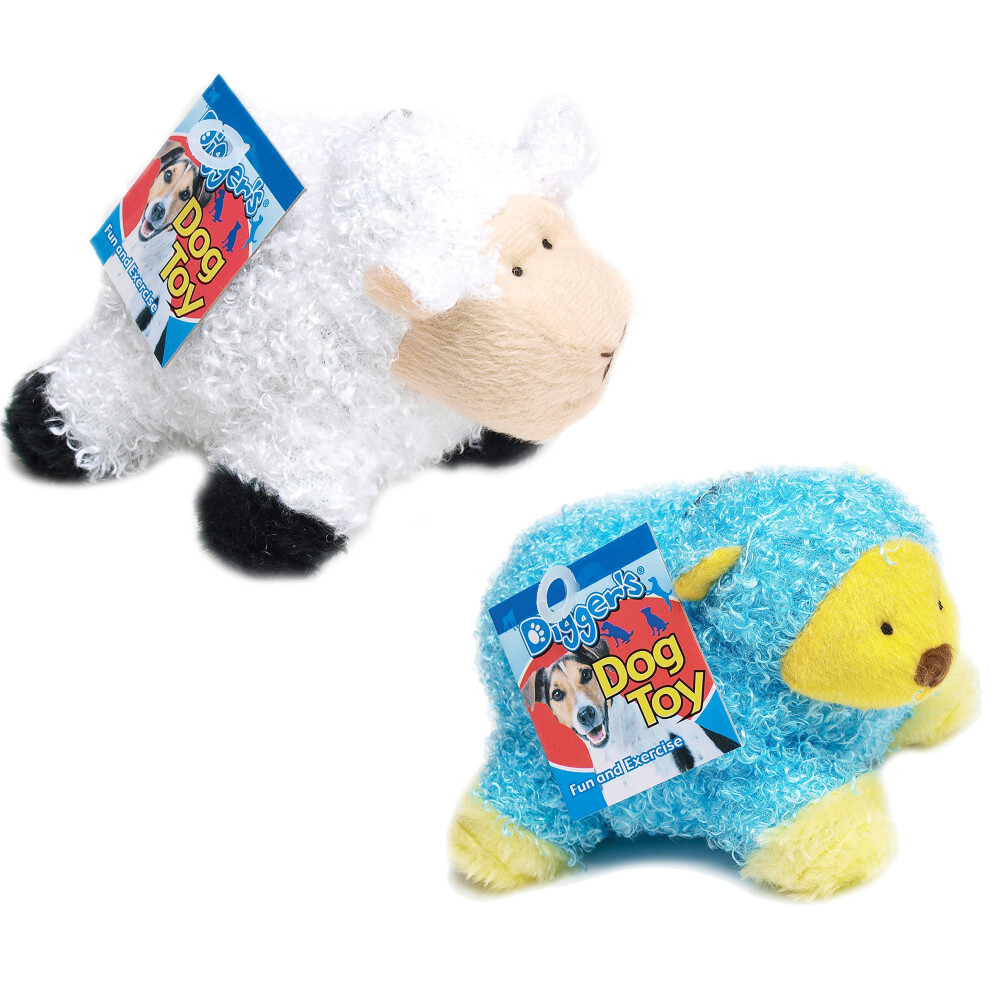 Boss Pet Plush Cuddly Sheep Shaggies with Squeaker Dog Toy