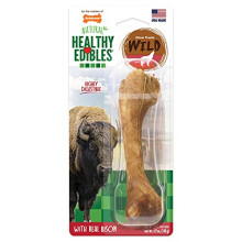 Nylabone Healthy Edibles Wild Dog All Natural Bone Bison Dog Treats Made in the USA Bison Giant