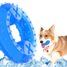 NWK Pet Teether Cooling Chew Toy for Dogs Teething Toy for Puppies Fit with Treats for More Fun (Chewing Ring)