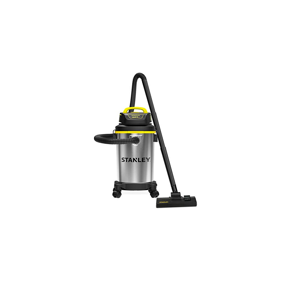 Stanley Wet/Dry Vacuum  4 Gallon  4 Horsepower  Stainless Steel Tank